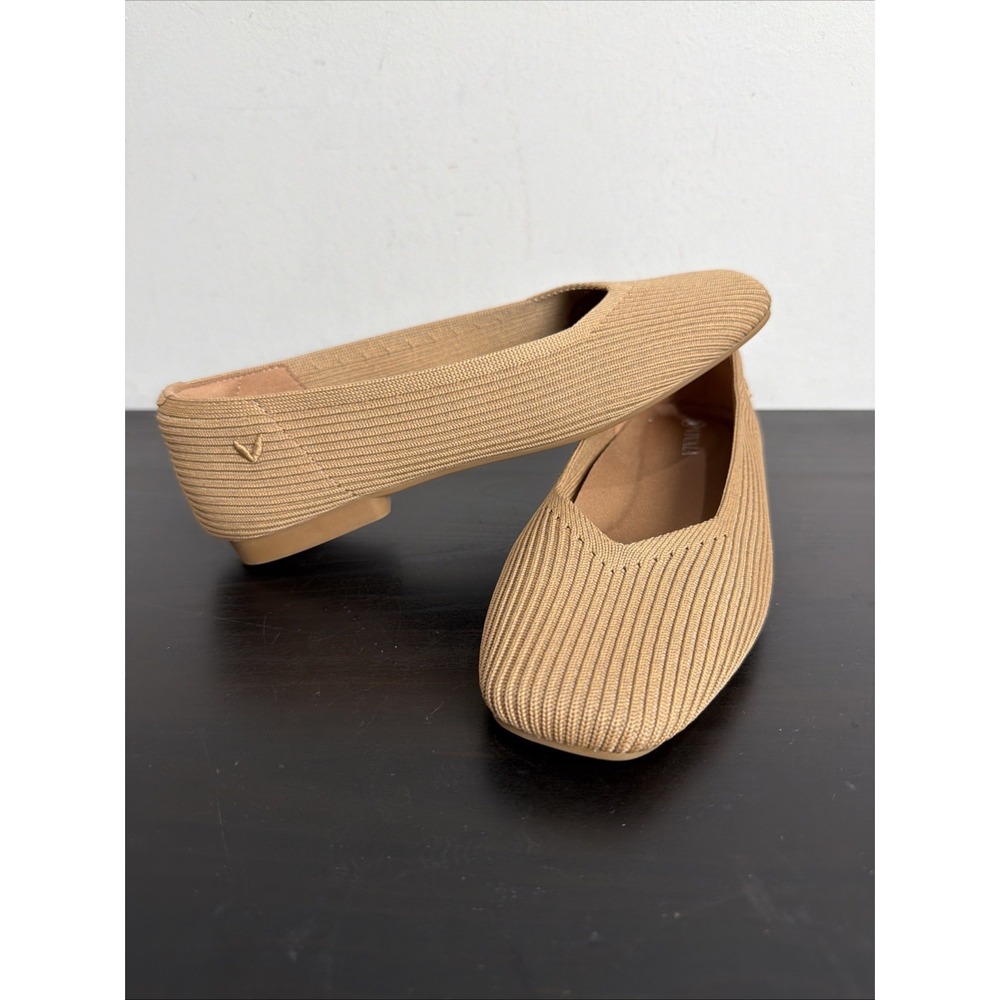 Vivaia Margot 2.0 Square-Toe V-Cut Flats Nutmeg Women Size 5.5 US 35.5 EU